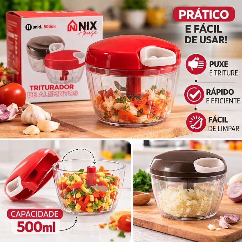 Processador De Alimentos 500ML 3 Lâminas
