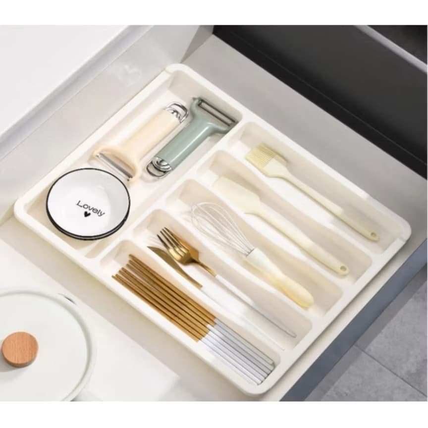 Organizador Porta Talheres Gaveta Para Cozinha Com Extensor Duplo