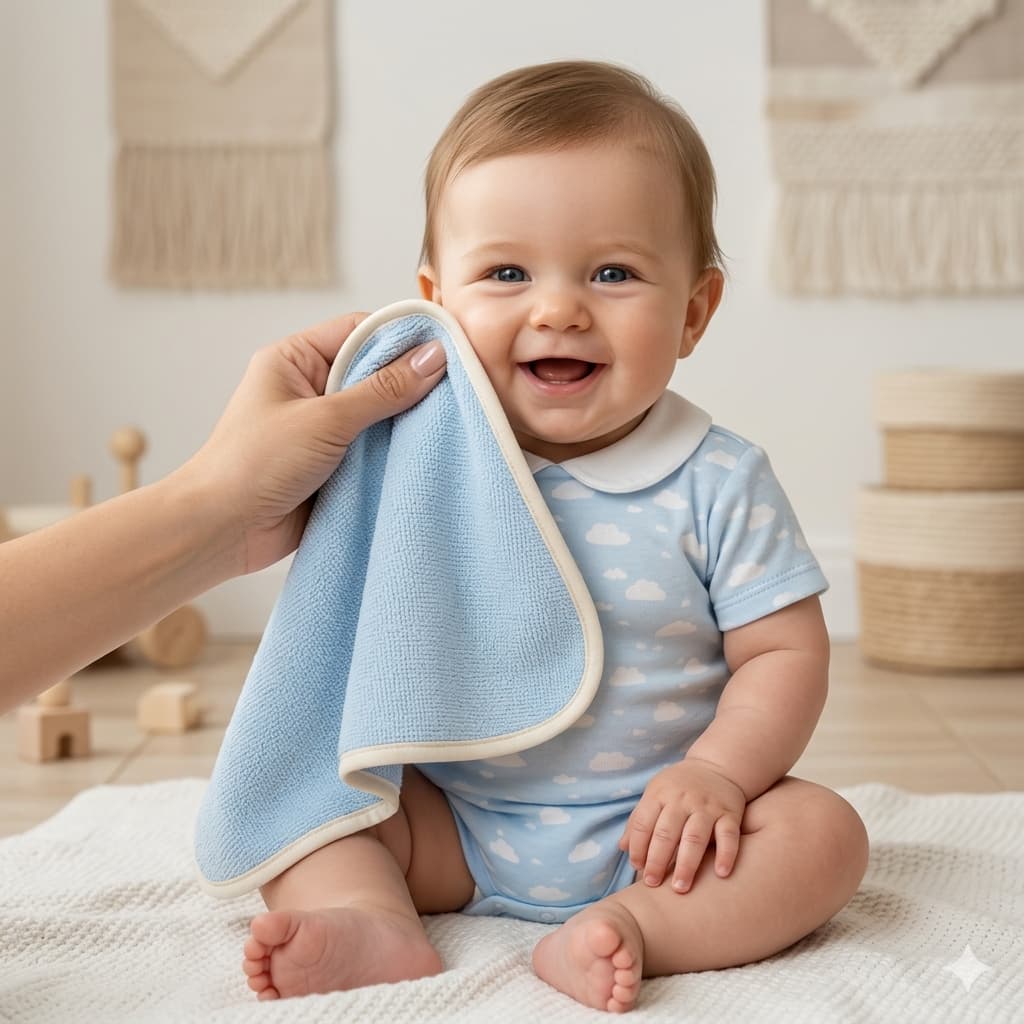 Kit 5 Paninho de Boca Babete Toalhinha Felpuda Bebê Menino Menina