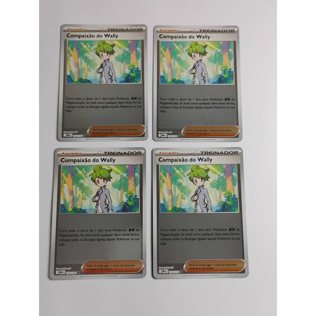 Kit 4 Compaixão do Wally 132/132 Reverse Foil NM Megaevolução (2025) Pokémon Estampas Ilustradas TCG Trading Card Game