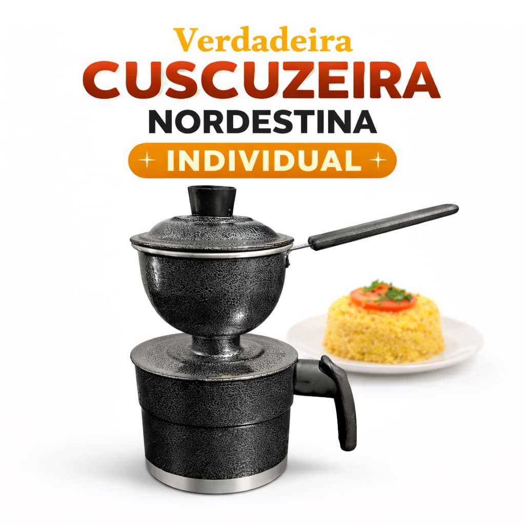 Cuscuzeira Bico de Moça, Nordestino Original, Porção Individual Cozinha a Vapor, Cor Craquelado