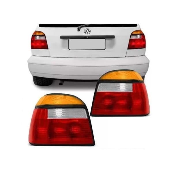 Par Lanterna Traseira Golf MK3 1995 a 1998 Âmbar/Vermelha (LD + LE) - Marca RF