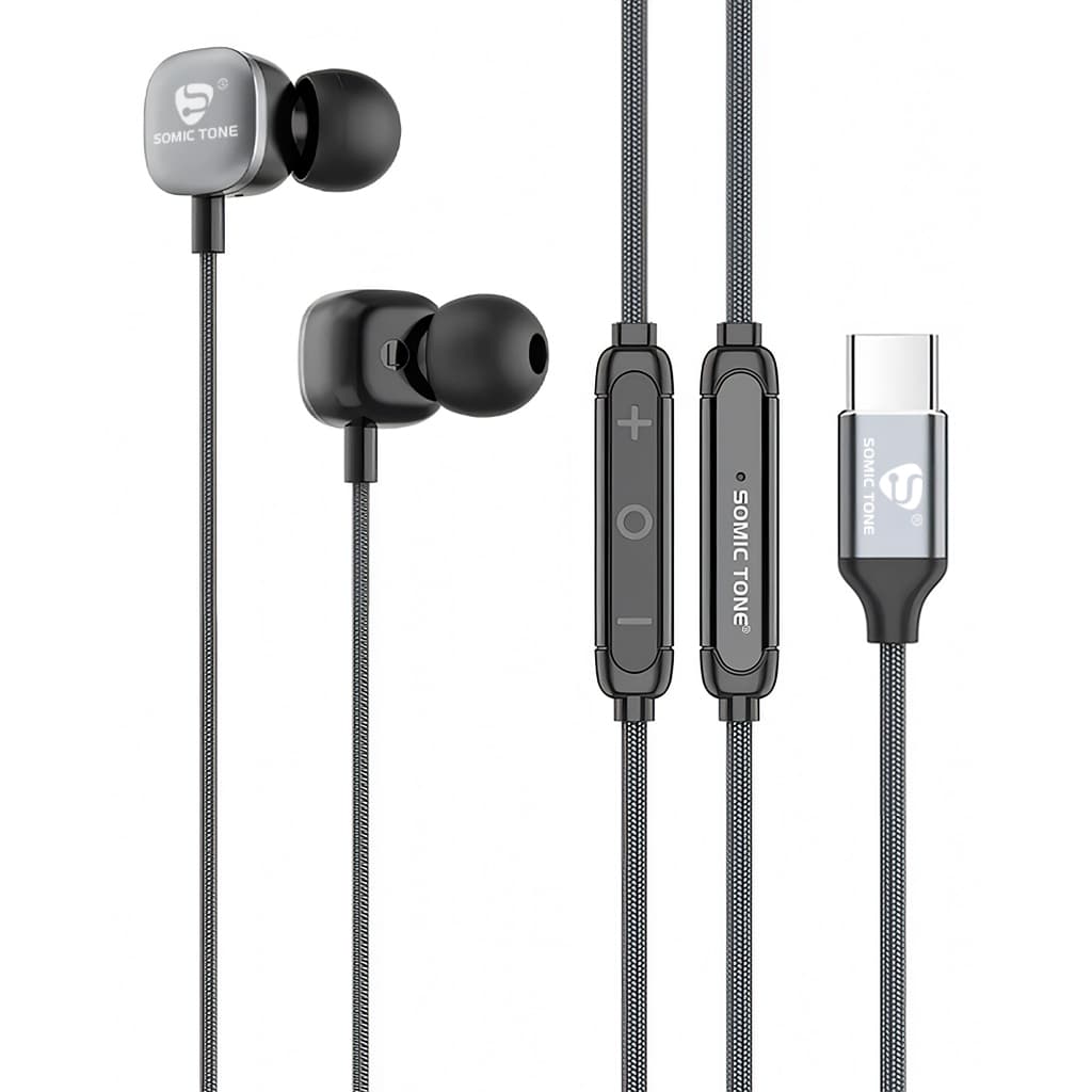 Fone De Ouvido Somic Tone D22C Tipo C Com Fio Super Bass Som Estéreo Gamer Tablet Notebook Celular