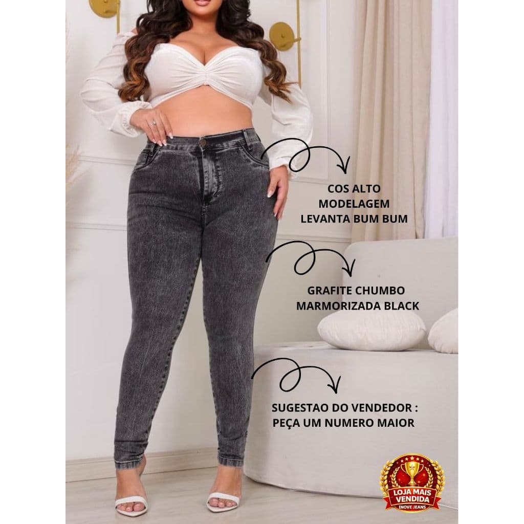 Calça Wide Leg Cargo Feminina Pantalona Marmorizada Chumbo Pantalona Tendencia