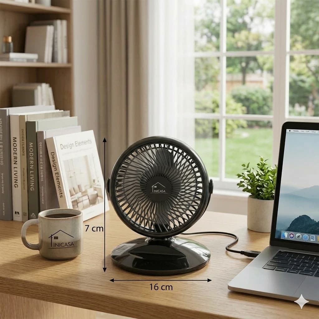 Ventilador Portátil Compacto Silencioso Usb Mesa Bivolt Recarregável