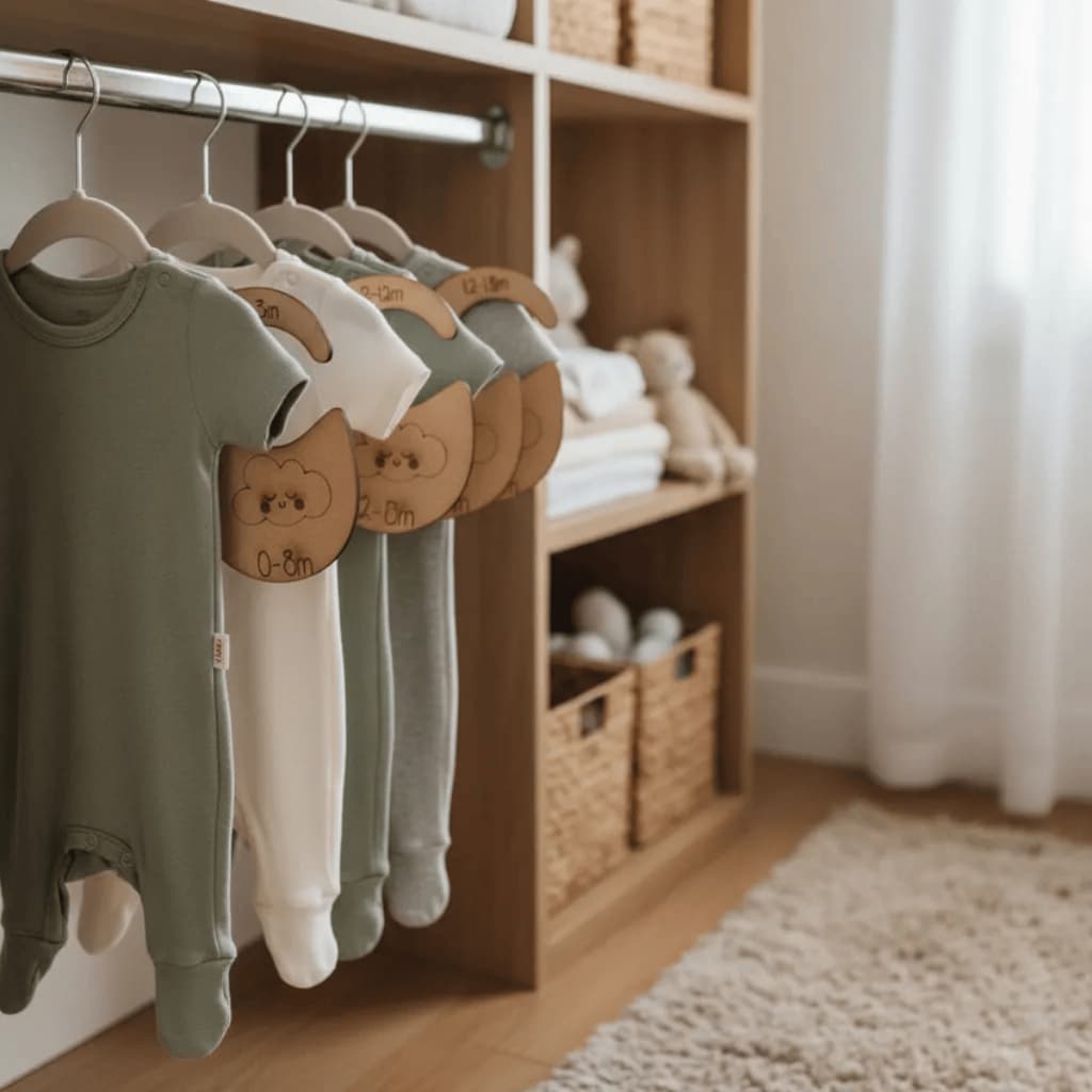 kit 6 Cabides Separador Organizador infantil Bebê Vazado MDF