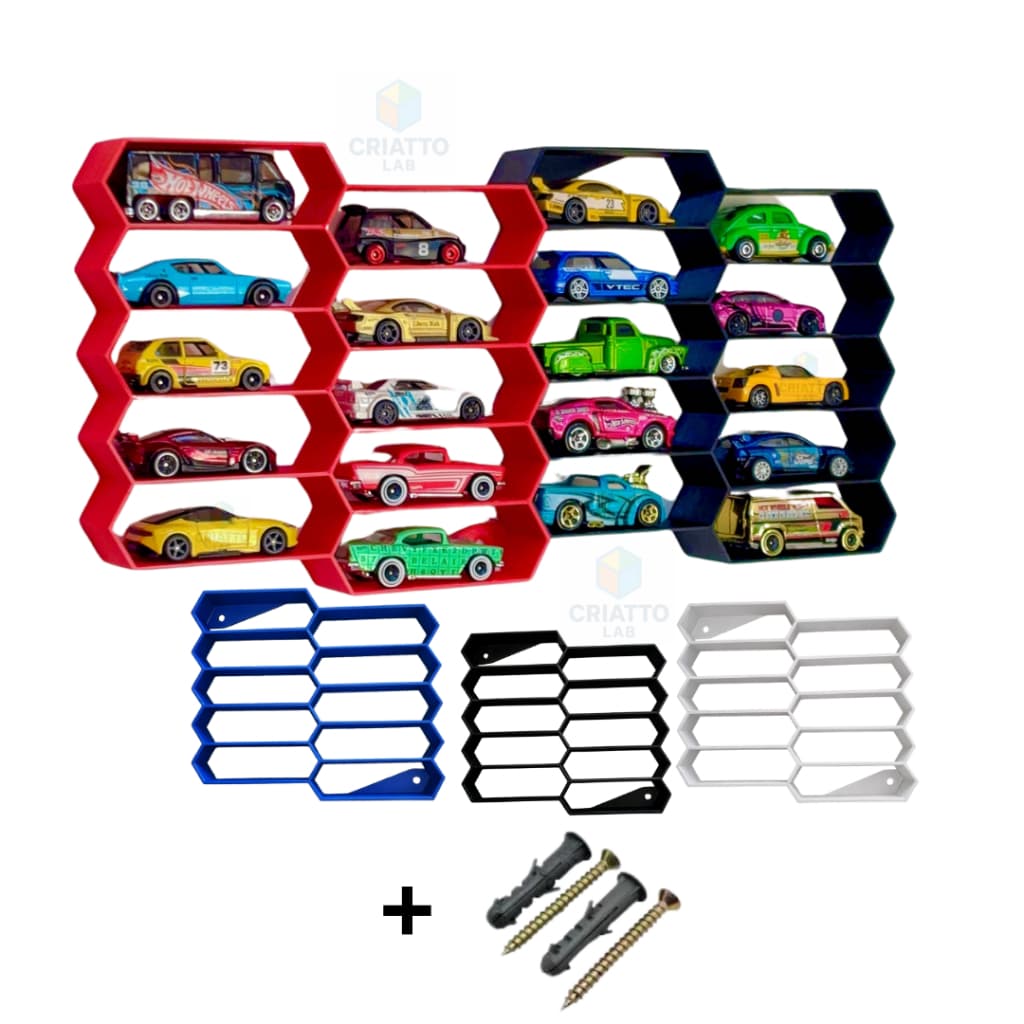 Display Expositor Carrinhos 1:64 De Parede Hot Wheels 10 carrinhos