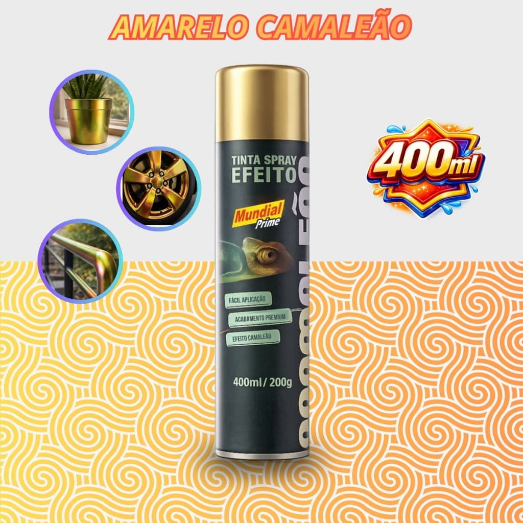 Tinta Spray Multiuso Seca Rápido Brilhante Efeito Camaleão 400ml Pinta Bicicleta Metal Portão