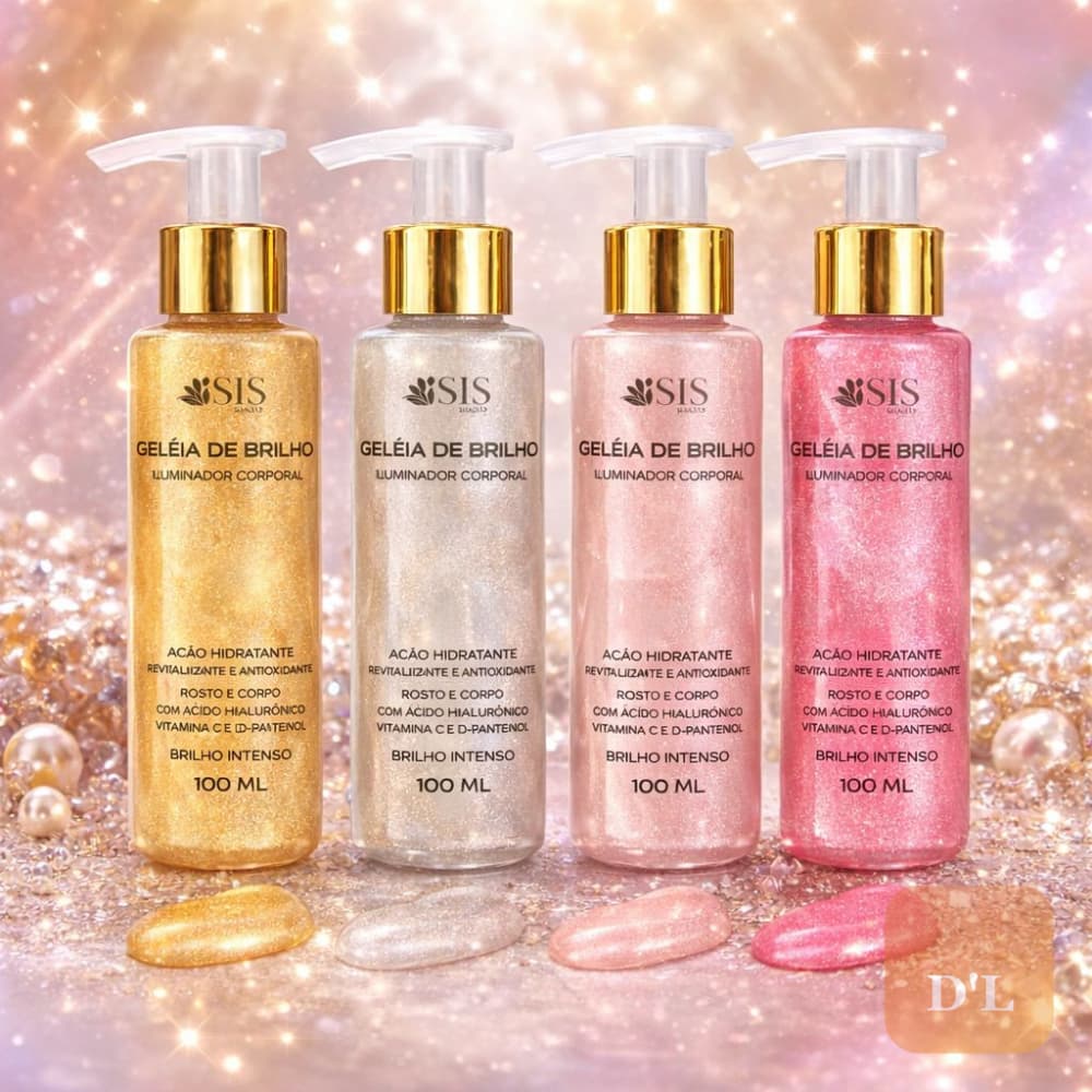 Iluminador Corporal Geleia de Brilho | Glow Glitter | Ácido Hialurônico | Vitamina C | Hidratante