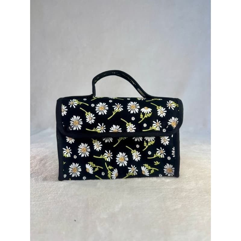Mini Mala Organizadora com Divisão Interna | Necessaire Compacta com Alça | Porta Maquiagem, Higiene e Viagem