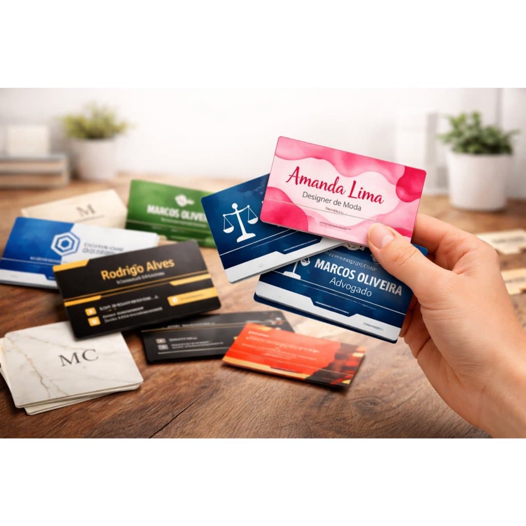 Cartões de Visita Personalizados Ideal para Empresas e Profissionais loja cabeleireiro advogado