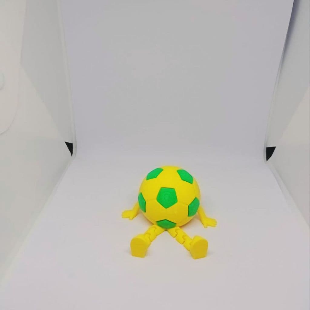 Kit 20 bolas de futebol 3D articuladas Amarela e Verde 5Cm cada
