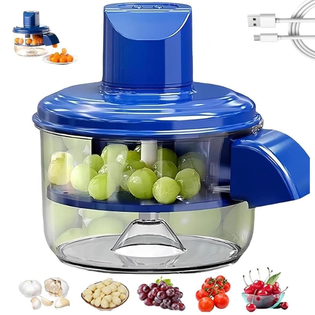 Descascador Elétrico Automatico Portátil 127/220V Cozinha Descascar Alho Uvas Frutas Tomate Legumes