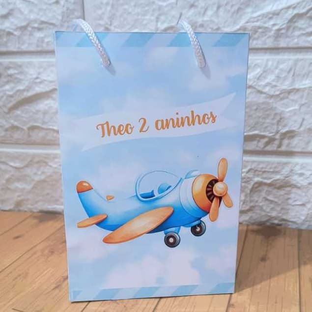 Sacolinha Personalizada - AVIÃO - AVIADOR - Sacolinha Surpresa | Lembrancinha Festa | Pegue e Monte.