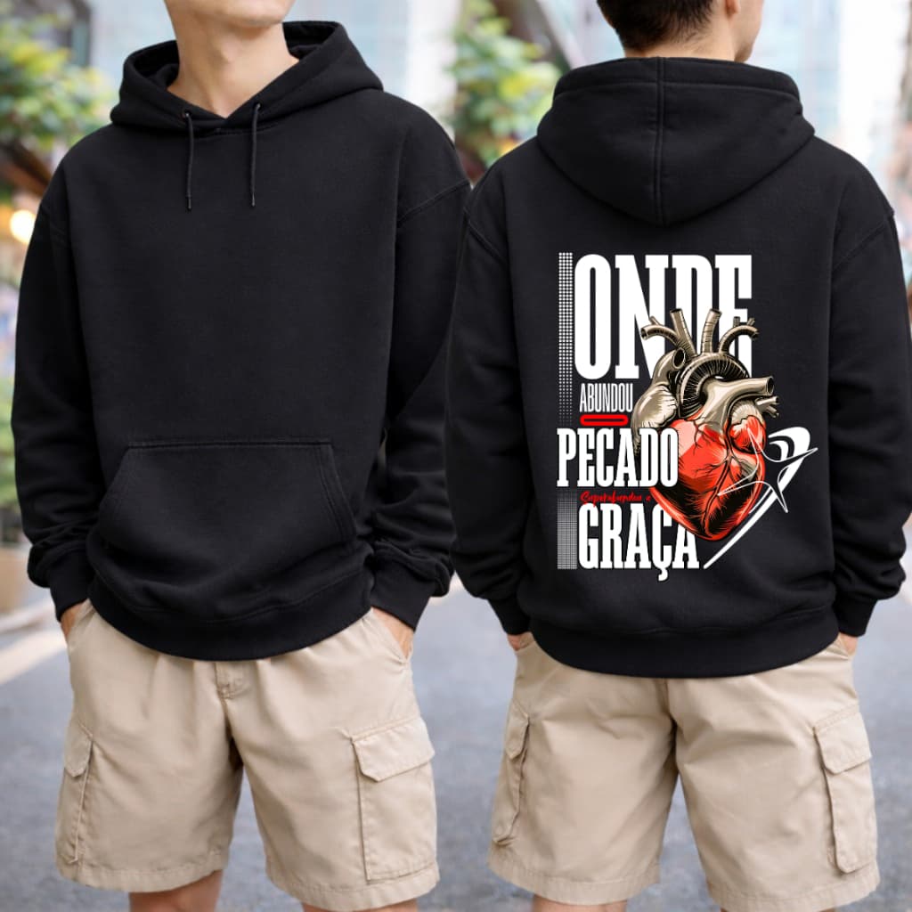 Moletom Canguru Blusa De Frio Estampa Cristã Unissex Premium  100% Algodão Quentinho Religiosa