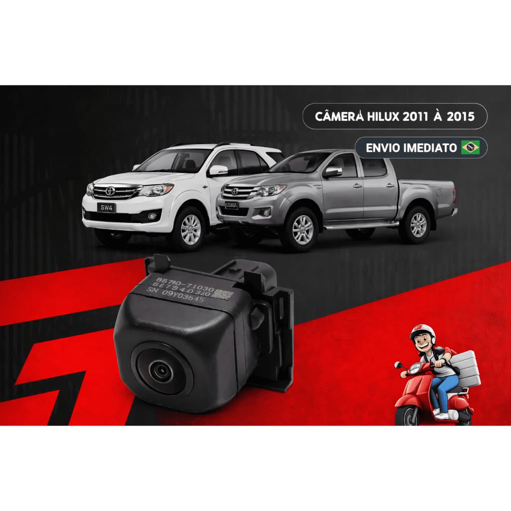 Camera De Ré Toyota Hilux Modelo Original Com suporte 2011 A 2015 8679071030 Produto no Brasil Garantia