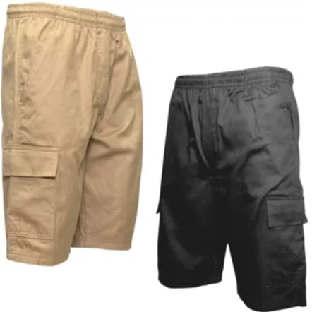 kit 2 Bermudas bolso cargo com elastico na cintura