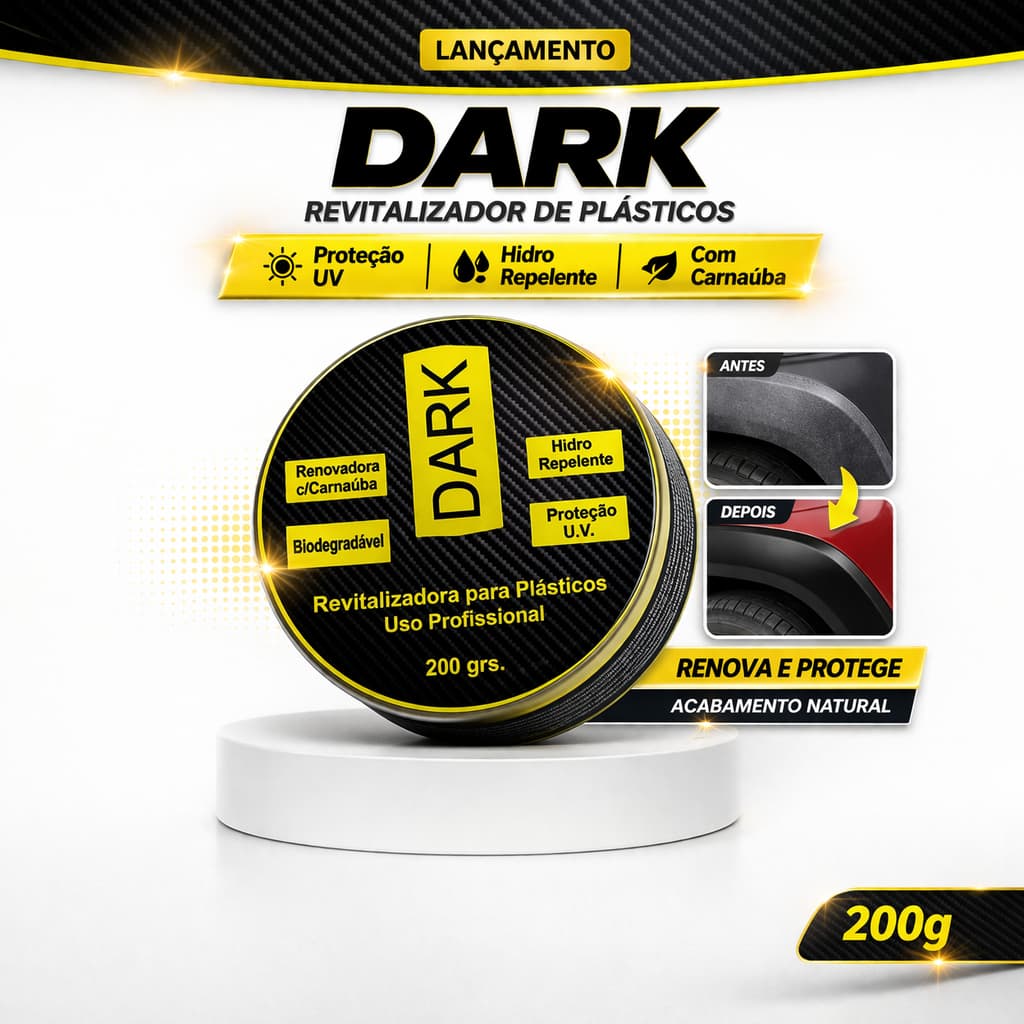Revitalizador de Plásticos DARK 200g Monoquímica Restaurador Automotivo com Proteção UV