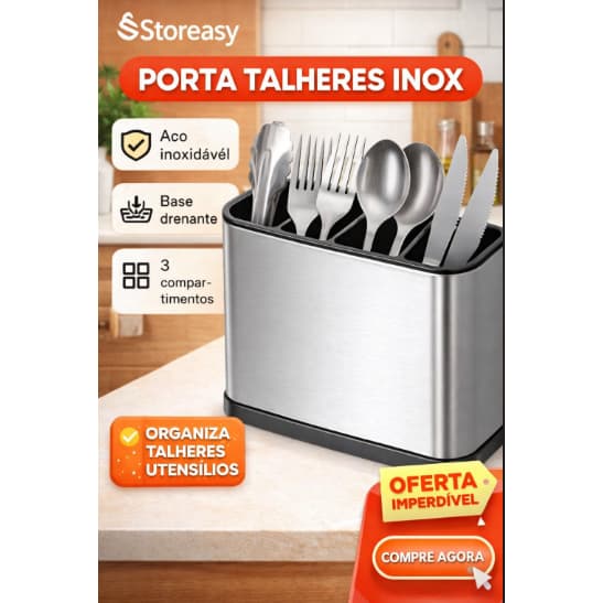 Escorredor Pratos Inox Divisórias Bandeja Drenagem Porta Talheres Copos Organizador | Storeasy