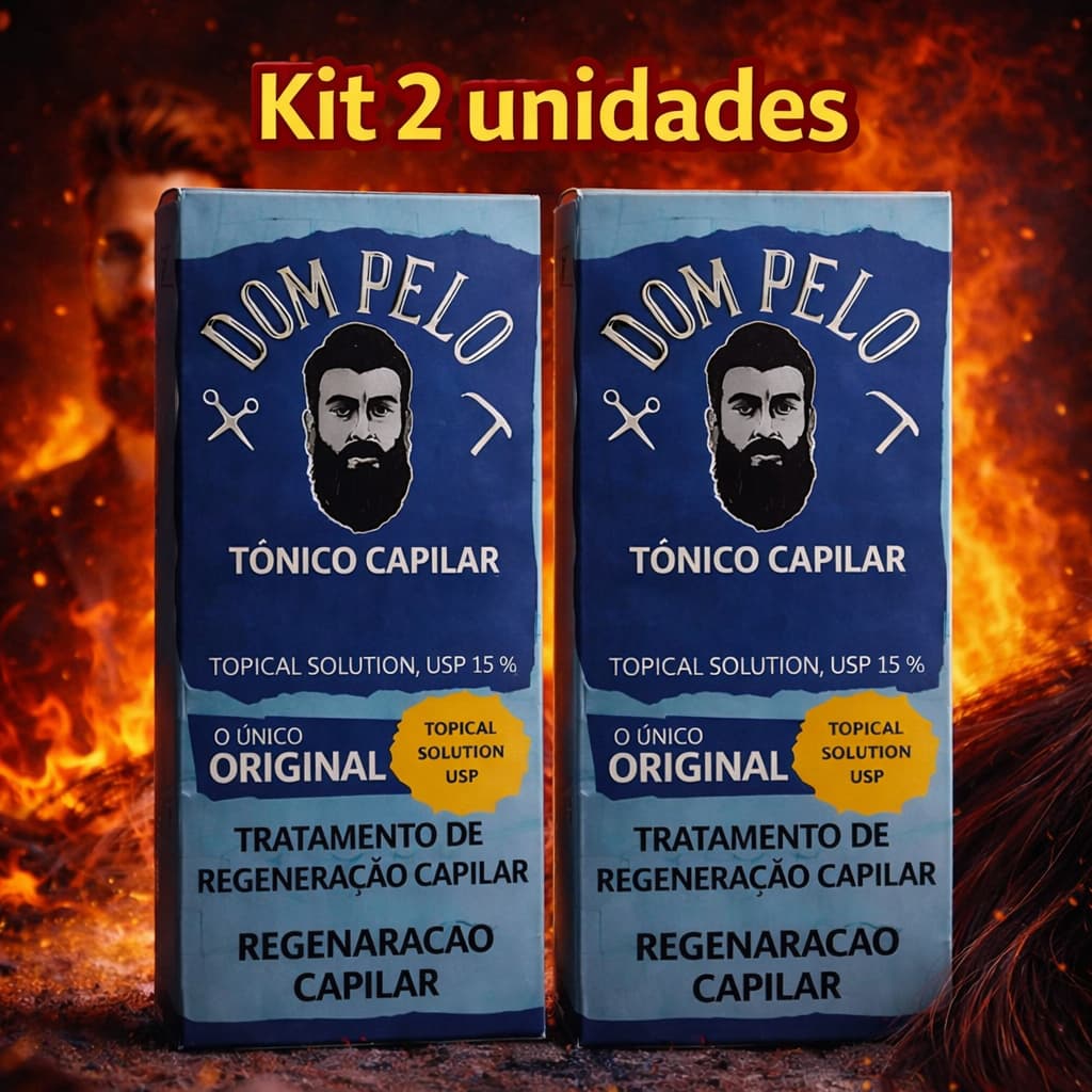 Kit 2 Unidades - Dom Pelo Original - Tônico Capilar para Cabelo, Barba e Sobrancelha