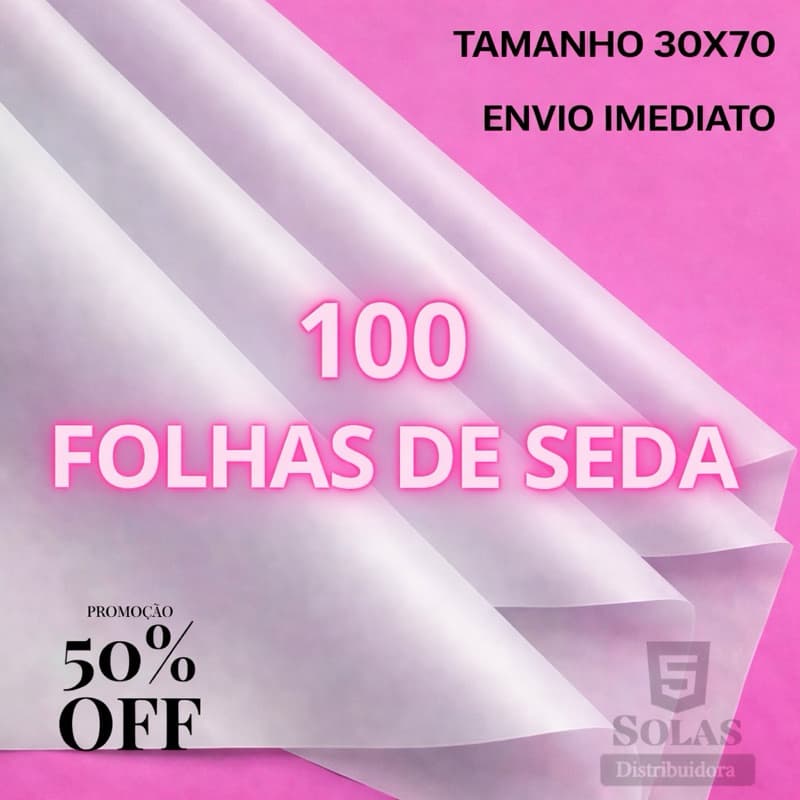 Papel De Seda Artesanato e Embalagem 30x70 Branco - 100 Folhas Envio Imediato!