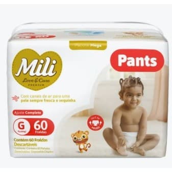 FRALDA INFANTIL MILI LOVE & CARE  PANTS G C/60