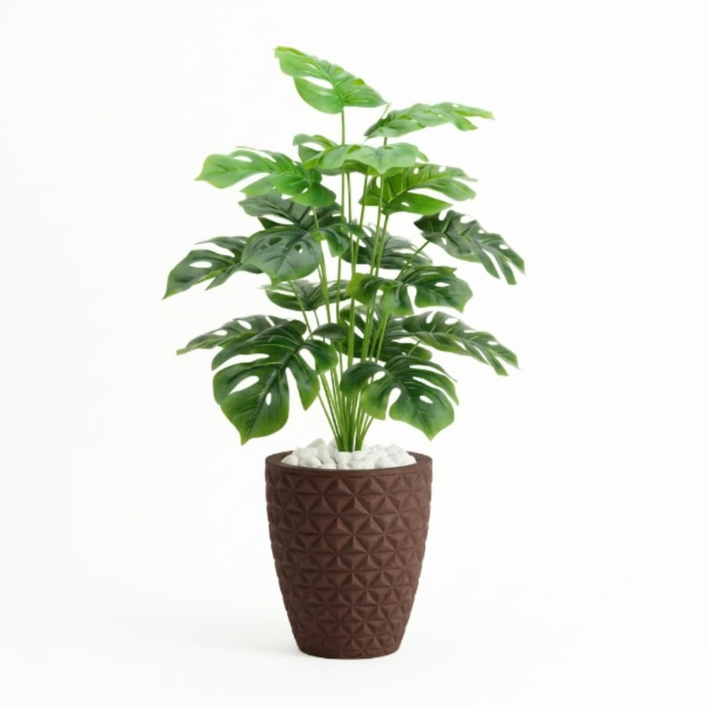 Planta Artificial Costela De Adão Com Vaso Polietileno