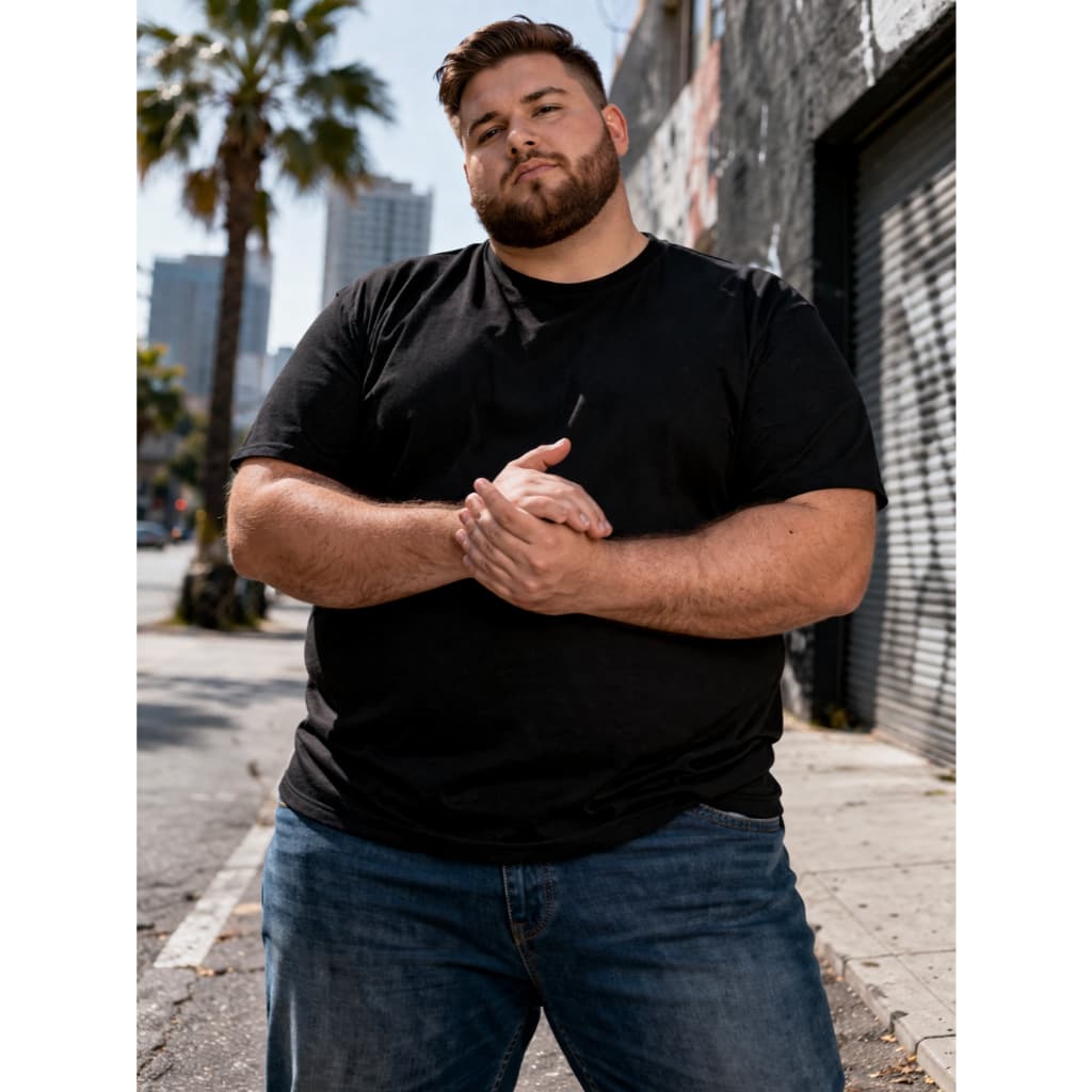 Camiseta Basica Casual Tamanho Grande Masculina Para Dia a Dia