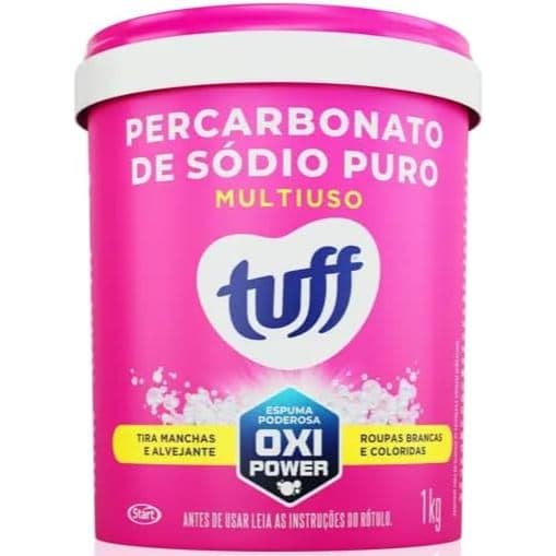Tuff Percarbonato de Sódio Puro Multiuso Oxi Power, Tira Manchas e Alvejante, Roupas Brancas e Coloridas, 1kg