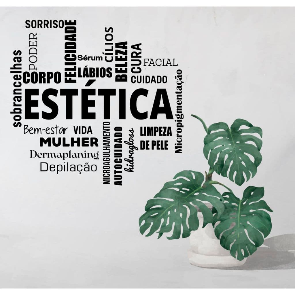 Adesivo de Parede Decorativo Estética Palavras Motivação Recepção Clínica Stduio