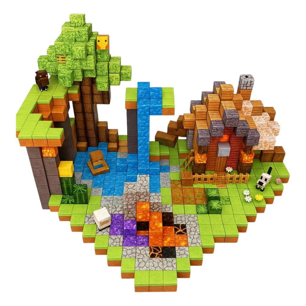 Blocos De Construção Magnéticos Cubo Brinquedo Educativo Kit