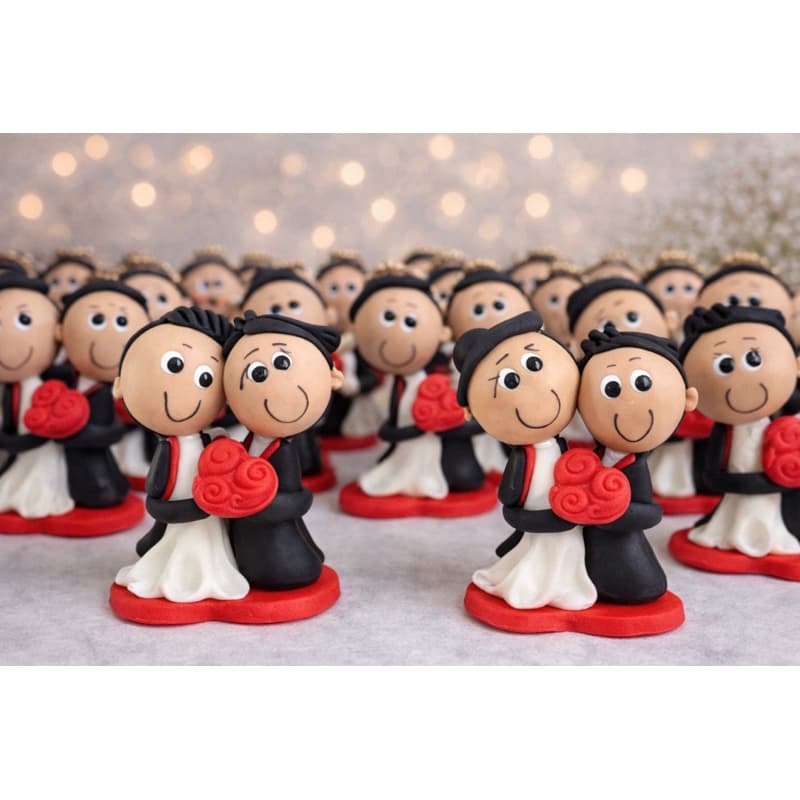 Lembrancinha Casal em Biscuit – Kit com 10 unidades