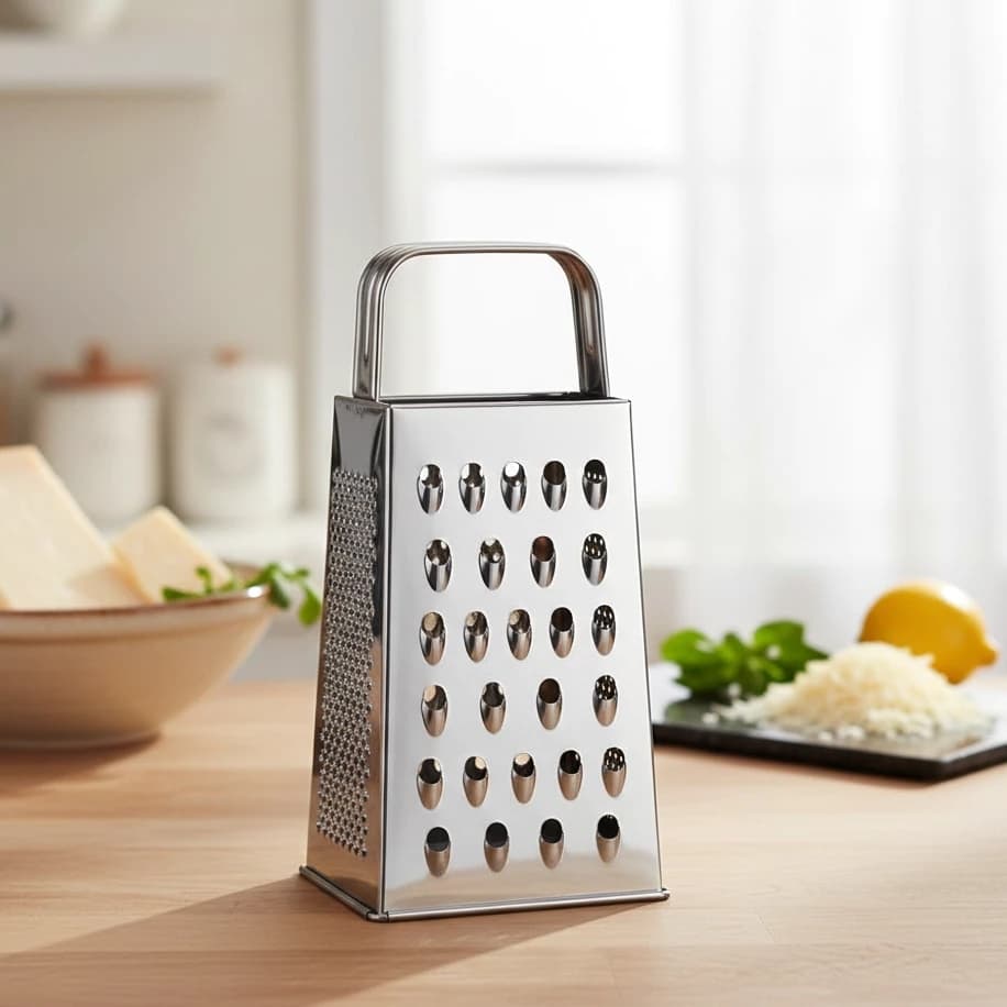 Ralador 4 Faces Aço Inox 18cm Ralar Queijo Legumes Cenoura Batata Corte Rápido Cozinha
