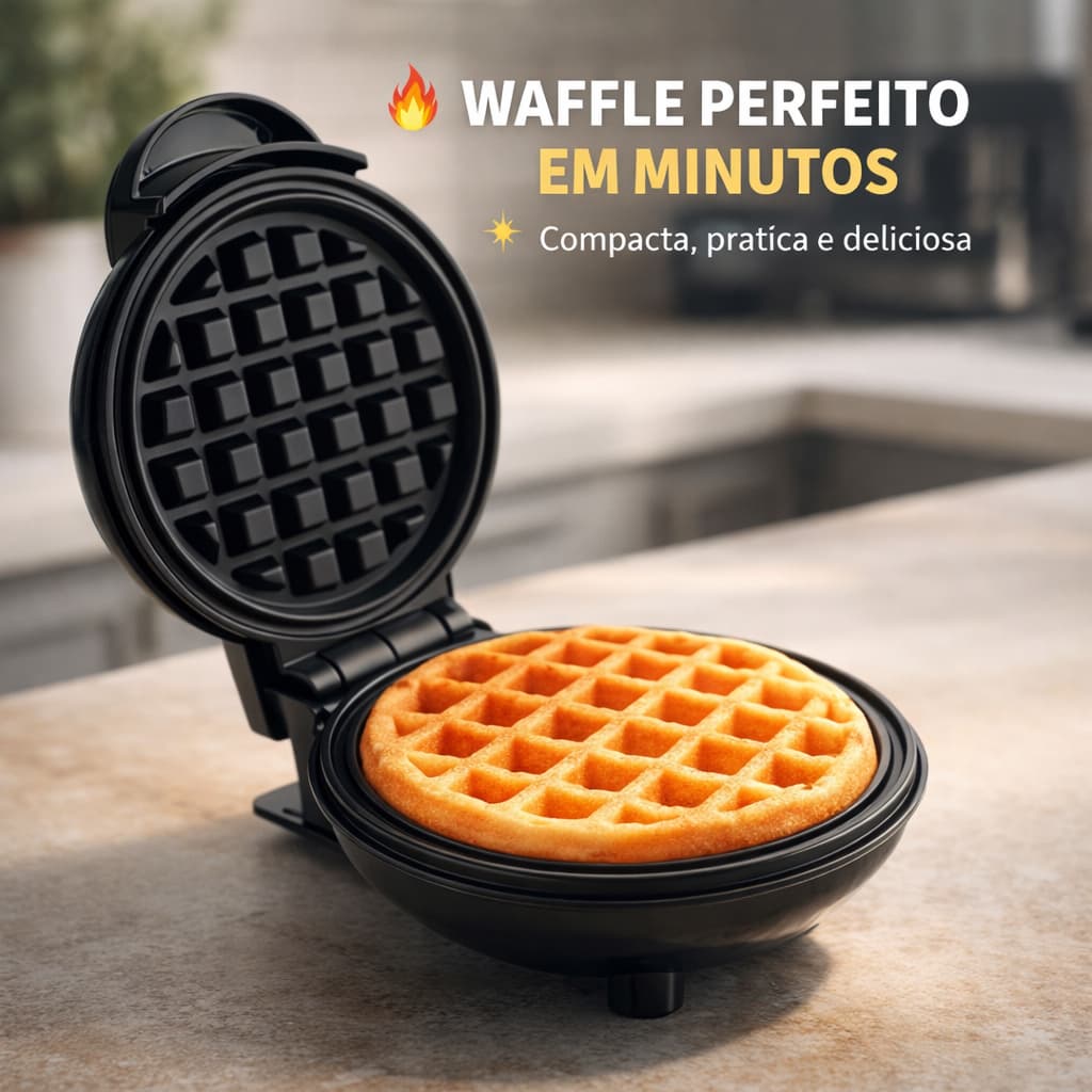 Mini Máquina Waffle Elétrica Portátil Casa Cozinha Maker Panquecas Automáticas