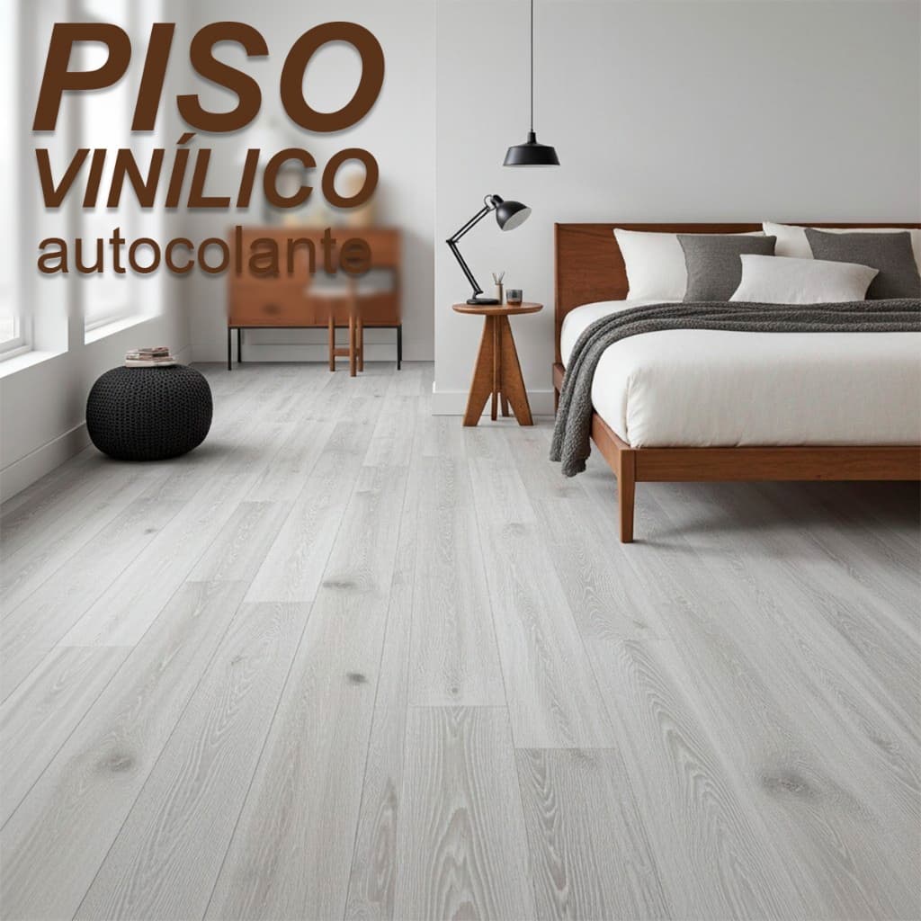 Piso Vinílico Autocolante Revestimento de Chão Madeira 91x15cm Lavável ate 5m²
