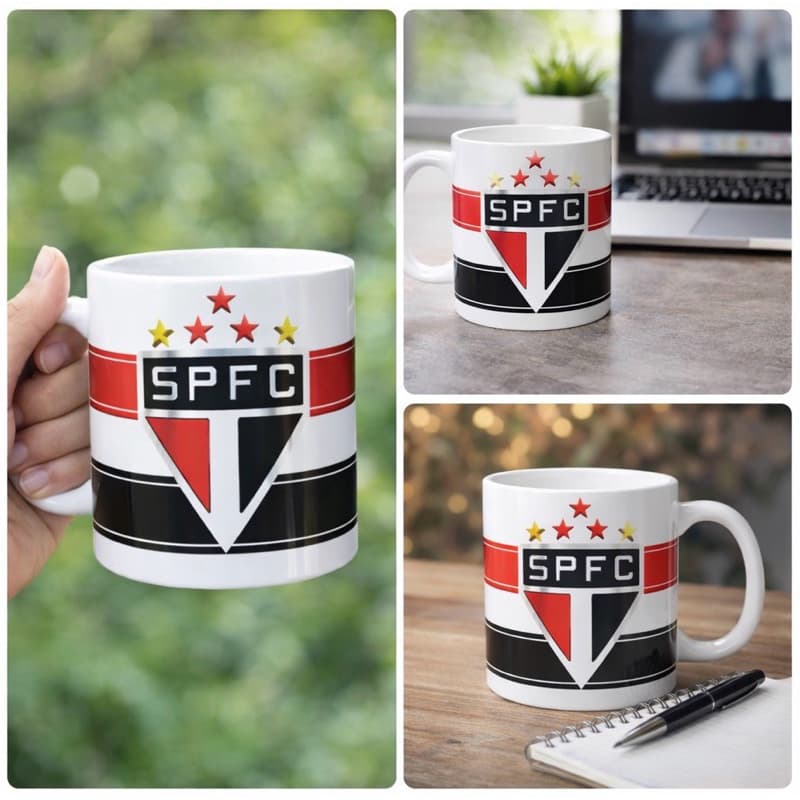 Caneca Personalizada Tricolor - São Paulo - Porcelana Personalizada Tricolor