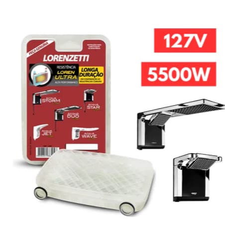 Resistência Chuveiro Ducha Acqua Duo Ultra 127v 5500w Lorenzetti Star Storm Jet Wave Ducha Banheiro Banho
