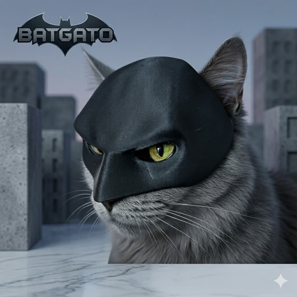 Máscara Batgato para Gatos – Acessório Pet Fantasia Geek Batman Para Fotos Divertidas