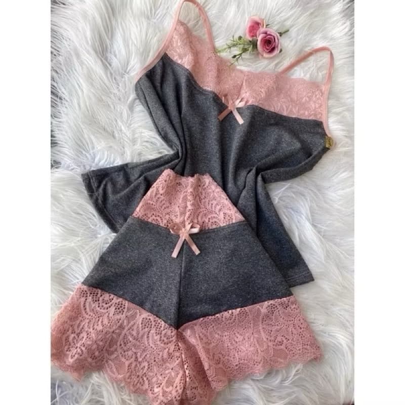 Baby Doll Feminino Sensual Pijama De Renda Muito Confortável Promoção