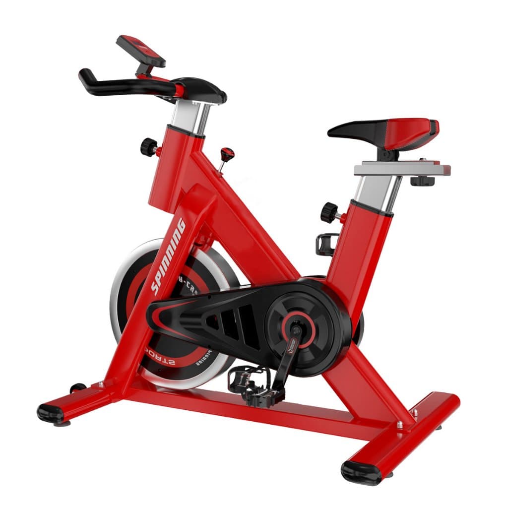 Bicicleta Spinning Bike Ergometrica Vermelha Roda 11kg Com Computador e sensor cardiaco