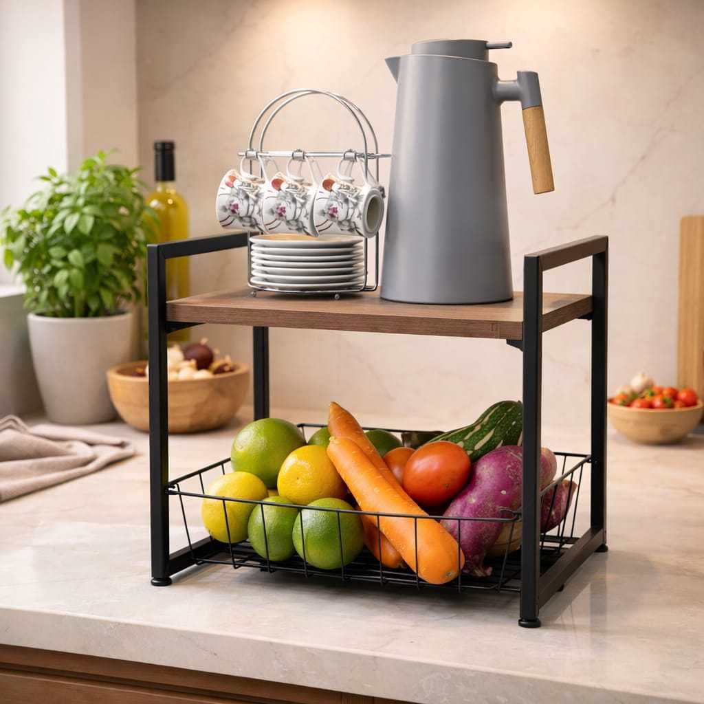Fruteira de Mesa ou Bancada Pequena Mini 1 Cesto Industrial