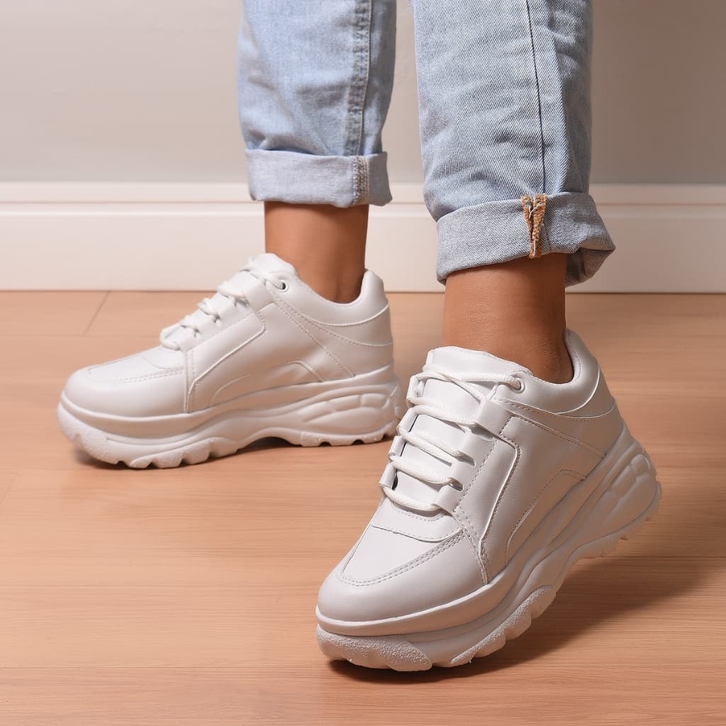 Tênis Chunky Sneaker Plataforma 5 cm – Estilo Blogueira Envio Imediato