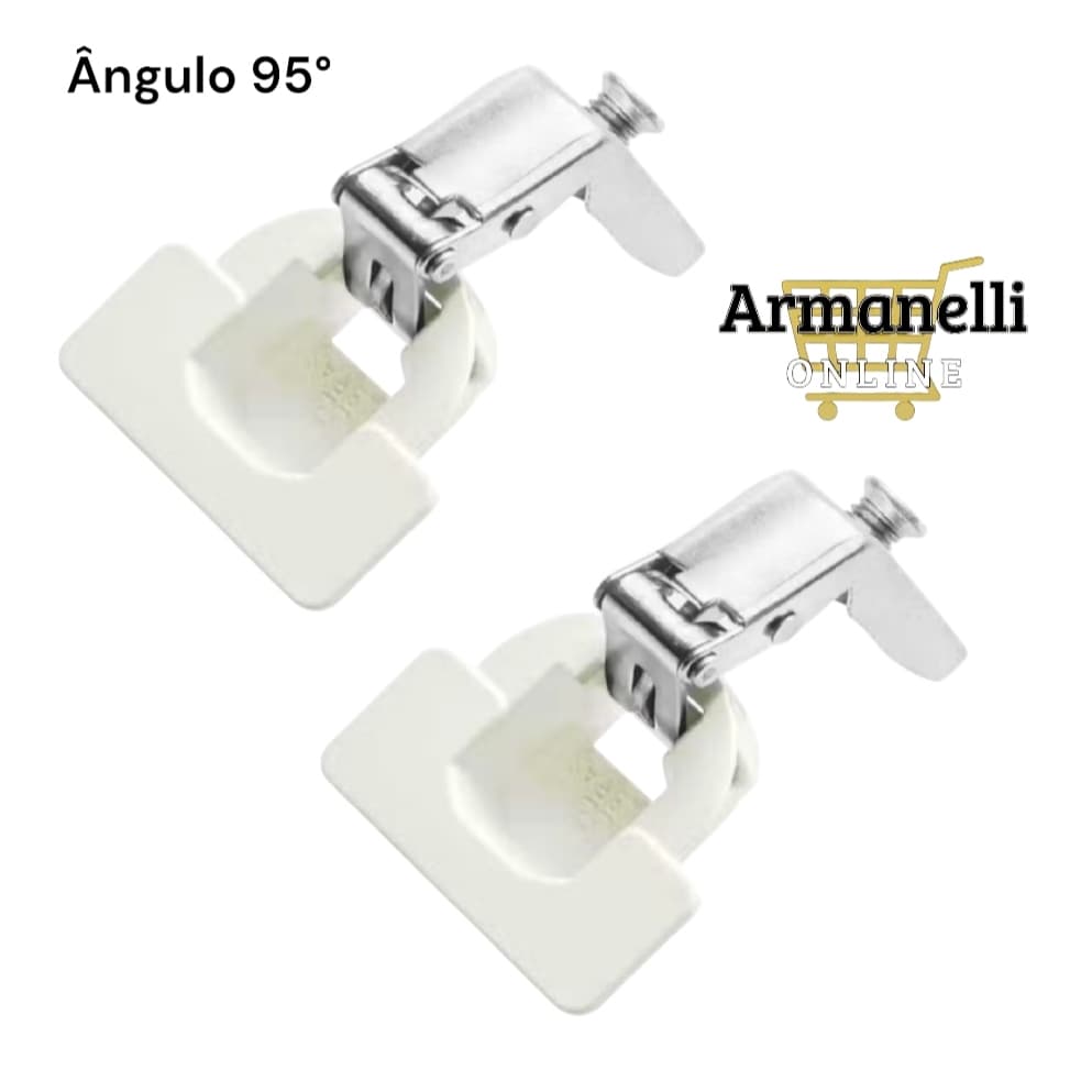 Kit Com 2 Dobradiças Ângulo 95° Para Armário De Aço Clic ITATIAIA