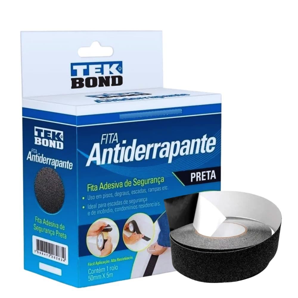 Fita Antiderrapante Tekbond - Alta Resistência 5m X 50mm Preta