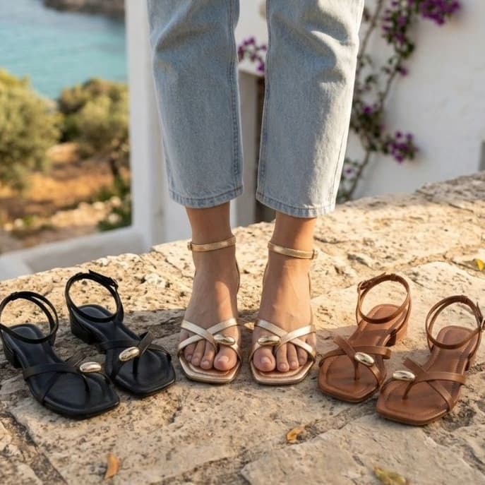 Sandália Rasteira Feminina Várias Cores Ajuste Perfeito Flat Estilosa Casual Chic Promoção