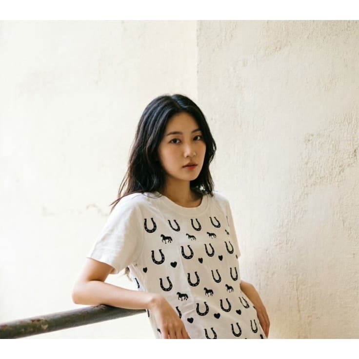 BLUSA T SHIRT FEMININO CAVALO FERRADURA CAMISETA ESTAMPADA BEGE CLARO