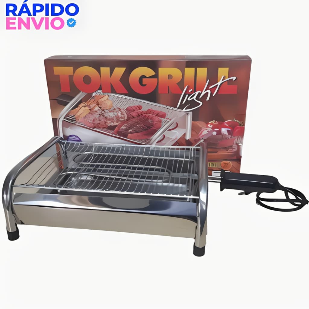 Churrasqueira Elétrica Aluminio Churrasco em Casa não faz Fumaca Pratica Facil Limpeza Tok Grill Churrasqueira Elétrica