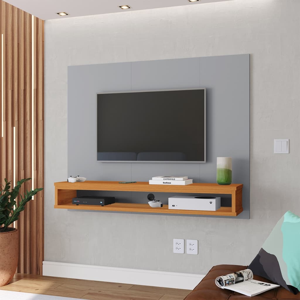 Painel Cissa para TV até 50 Polegadas com Prateleira Nicho Quarto e Sala