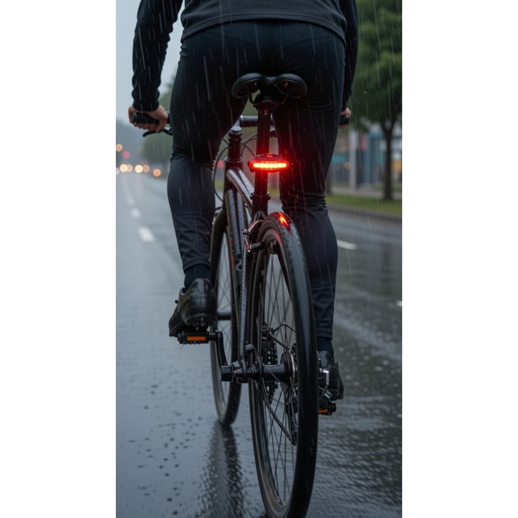 Lanterna Bike Led Traseira Recarregável Usb Com Laser Cs-088