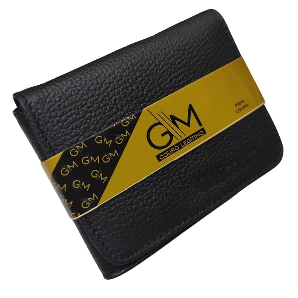 Carteira Masculina Pequena em "L" em Couro Legítimo GM Couros 10x8 cm